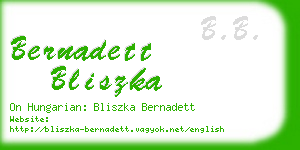 bernadett bliszka business card